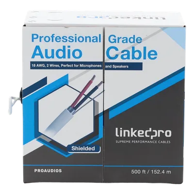 Cable para Bocina / 2x18 AWG / Blindado / 152 m (500 ft) / FRNC / -20°C a 60°C