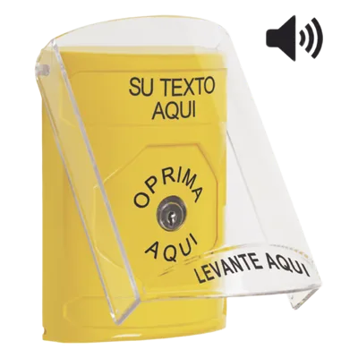 Botón de emergencia personalizado / Tapa policarbonato / Bocina integrada / Restablecimiento con llave / Acero inoxidable / Uso interior y exterior