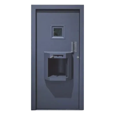 Puerta Combinada Balística / Nivel IV AK47 y Granada / Acero Estructural / Ventana 28x28 cm / Roto-Transfer 40x40 cm / 0.90x2.10 m (3x7 pies)