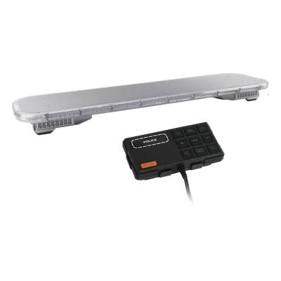 Barra de luces LED / 46 pulgadas (3.83 pies) / 132 LEDs 3W / Rojo-Azul / Sirena y bocina integradas / -40°C a 70°C