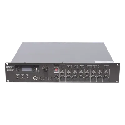 Controlador de Evacuación por Voz / Amplificador 500 W / 8 Zonas Independientes / Expansible a 128 Zonas / Salida 100 V / Reproductor MP3 / Radio FM
