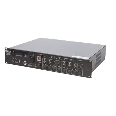 Controlador de Evacuación por Voz / Amplificador 500 W / 8 Zonas Independientes / Expansible a 128 Zonas / Salida 100 V / Reproductor MP3 / Radio FM