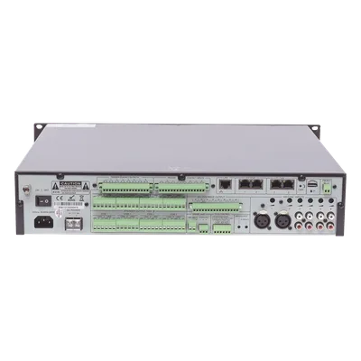Controlador de Evacuación por Voz / Amplificador 500 W / 8 Zonas Independientes / Expansible a 128 Zonas / Salida 100 V / Reproductor MP3 / Radio FM
