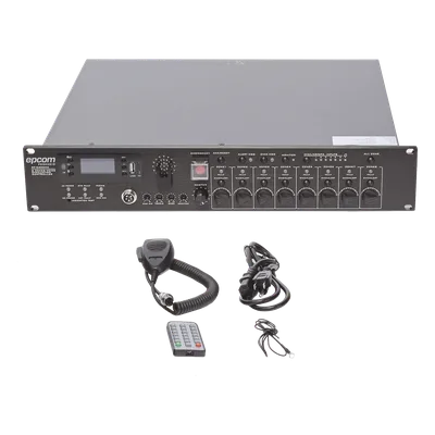 Controlador de Evacuación por Voz / Amplificador 500 W / 8 Zonas Independientes / Expansible a 128 Zonas / Salida 100 V / Reproductor MP3 / Radio FM