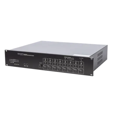 Controlador de Extensión de Evacuación por Voz / 8 Zonas / 500W / 19 Unidades en Cascada / 6 Entradas de Audio / Monitoreo Automático de Bocinas
