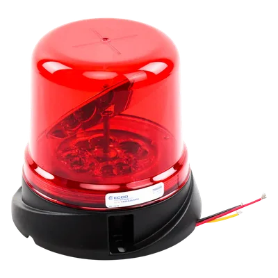 Baliza Rotativa LED / Tecnología Híbrida Sin Escobillas / Salida SAE J845 Clase I / Montaje Permanente / 8 LEDs Alta Intensidad / 12-24 VCC