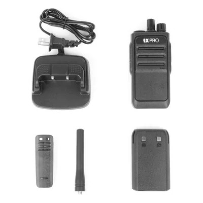 Radio Portátil Analógico UHF / 400-470 MHz / 2W / 16 Canales / VOX Manos Libres / Batería 6-8 hrs / 161 g (5.68 oz)