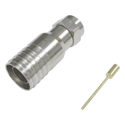 Conector F Macho / Plegable / 75 Ohm / Para Cable RG-11 / Rango -20°C a 80°C / Cuerpo Bronce-Niquelado