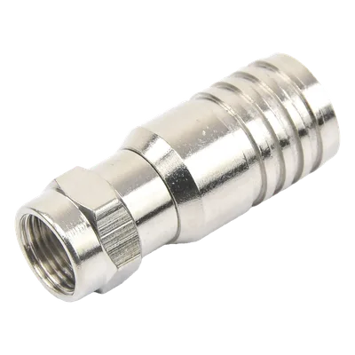 Conector F Macho / Plegable / 75 Ohm / Para Cable RG-11 / Rango -20°C a 80°C / Cuerpo Bronce-Niquelado