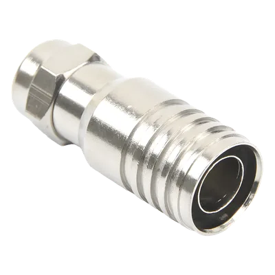 Conector F Macho / Plegable / 75 Ohm / Para Cable RG-11 / Rango -20°C a 80°C / Cuerpo Bronce-Niquelado