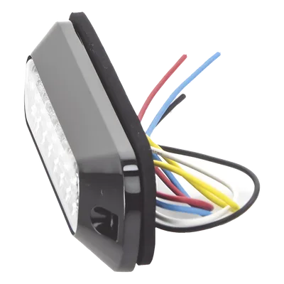 Luz Auxiliar LED / 4 LEDs Ultra Brillantes / 21 Patrones de Destello / 12-24 VCC / SAE J595 Clase I / Mica de Policarbonato Transparente