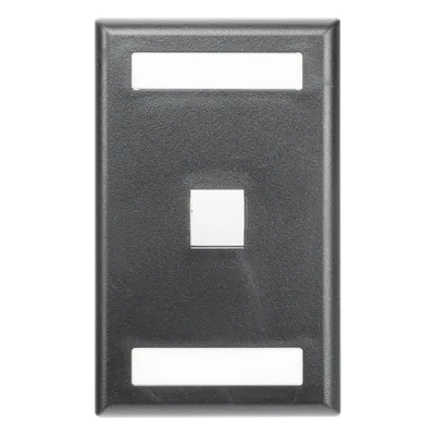 Placa de Pared Vertical / 1 Puerto Keystone / 69.8 x 114.3 mm / 2.75 x 4.5 pulg. / Con Espacios para Etiquetas / Color Negro