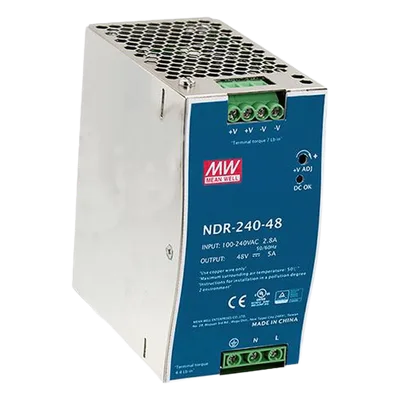 Fuente de Poder Industrial / 240W / 48Vcc / 5A / Riel DIN / Entrada Universal 90-264Vca