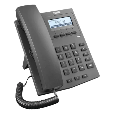 Teléfono IP empresarial para 2 lineas SIP con pantalla LCD 128 x 48 Px y conferencia de 3 vías, PoE