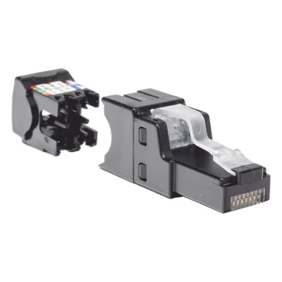 Plug RJ45 UTP / Cat6A / Terminación en Campo / 22-26 AWG / Recto y Angulado / 0.5-0.7 ft Equivalente