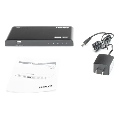 Divisor (Splitter) HDMI 4K de 1 Entrada a 4 Salidas (Simultaneas) / Soporta 4K×2K / Ajuste de resoluciones EDID / HDR / HDMI 2.0 / HDCP 2.2 / Permite mezclar pantallas en 4K y 1080P
