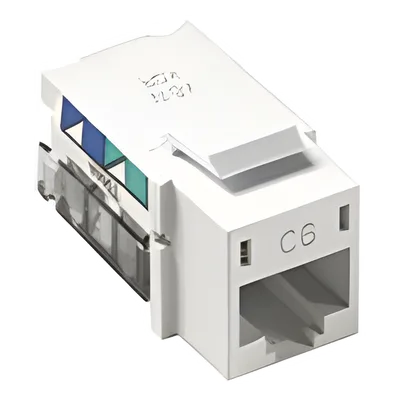 Jack RJ45 / Categoría 6 / 8 Conductores / Snap-In para Frame 6 Puertos / Color Blanco