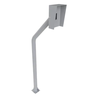Base Tubular para Lectora RFID / Acero Calibre 14-16-18 / 1206 mm (3.96 ft) de Alto / 3.3 kg / Pintura Electrostática Gris Mate / Anclaje Barrenancla Incluido