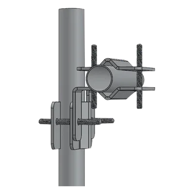Herraje Adaptador Cruzado / Unión Perpendicular / Acero A-36 Galvanizado / Tubos 7/8" a 2"