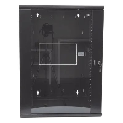 Gabinete de Montaje en Pared / 19in / 18 UR / 635mm (2.08ft) Profundidad / Ventana de Seguridad / 300 lb (136.1 kg) Carga / Acero Negro