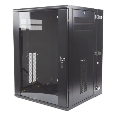Gabinete de Montaje en Pared / 19in / 18 UR / 635mm (2.08ft) Profundidad / Ventana de Seguridad / 300 lb (136.1 kg) Carga / Acero Negro