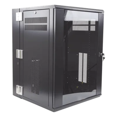 Gabinete de Montaje en Pared / 19in / 18 UR / 635mm (2.08ft) Profundidad / Ventana de Seguridad / 300 lb (136.1 kg) Carga / Acero Negro
