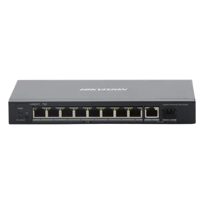 Switch Gigabit PoE+ / No Administrable / 8 Puertos 1000 Mbps PoE+ / 1 Puerto 1000 Mbps de Uplink + 1 Puerto SFP / 110 Watts