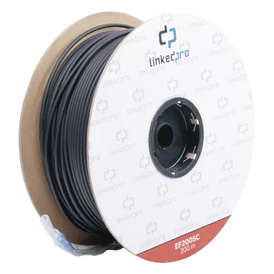 Carrete de Fibra Óptica Monomodo / Conectores SC-SC Duplex / Refuerzo Kevlar / 200 m (656.17 pies) / Subterráneo por Tubería