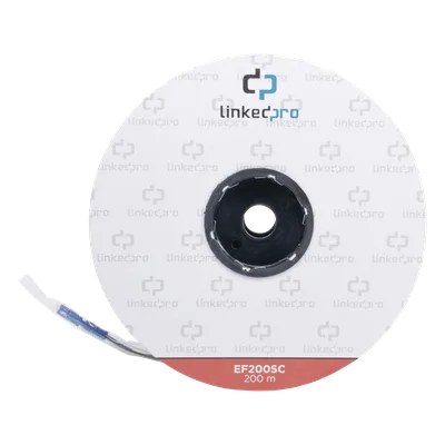 Carrete de Fibra Óptica Monomodo / Conectores SC-SC Duplex / Refuerzo Kevlar / 200 m (656.17 pies) / Subterráneo por Tubería