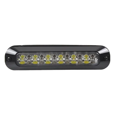 Luz Auxiliar LED / 12 LEDs Ultra Brillantes / Rojo/Blanco / 70 Patrones de Destello / 12-24 VCC / SAE J595 Clase I / 157 mm (6.2 in) x 20 mm (0.8 in) x 35 mm (1.4 in)