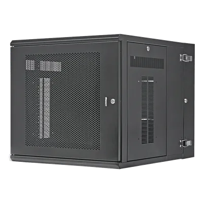 Gabinete de Montaje en Pared / 19in EIA / 12 UR / 762mm (2.5ft) Profundidad / Puerta Perforada / Acero / 113.4kg Capacidad