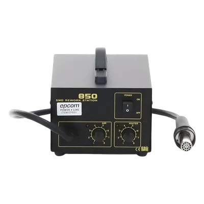 Estación de Soldadura SMD / Aire Caliente 20W / Flujo 23 L/min / 4 Boquillas / Diseño Antiestático