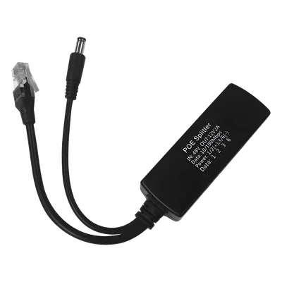 Divisor PoE Pasivo / 48-55 Vcc a 12 Vcc / 2 A / 10/100 Mbps / Alcance 120 m (393.7 ft) / Aislado / IEEE 802.3af