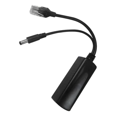 Divisor PoE Pasivo / 48-55 Vcc a 12 Vcc / 2 A / 10/100 Mbps / Alcance 120 m (393.7 ft) / Aislado / IEEE 802.3af