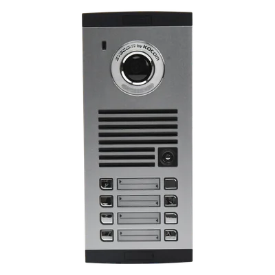 Frente de calle para 8 Apartamentos, compatible con monitores de 4 hilos, expandible a 20 o 32 deptos.