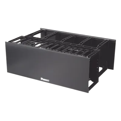 Organizador de Cables Horizontal / Alta Densidad / Doble Acceso Frontal y Posterior / Rack 19in / 4UR / 7ft Equivalente