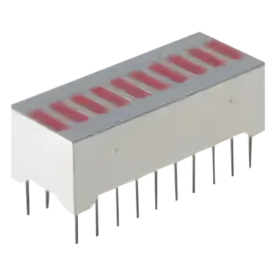 Barra Gráfica LED / 10 Segmentos Rojos / 0.3 Pulgadas DIP / 750 mW Máximo / -40°C a +85°C / 500 ns