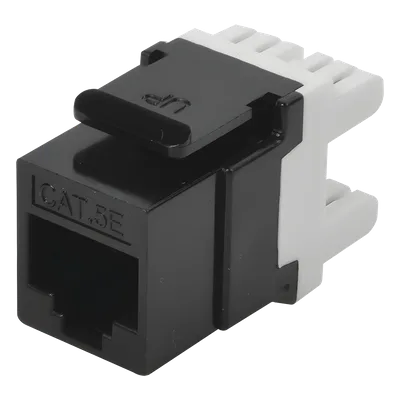 Módulo Jack Keystone / Cat5e / RJ45 / Terminación 180° / Sin Blindaje / 1 Puerto / Negro