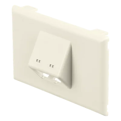 Placa de Pared Horizontal / 2 Puertos Mini-Com / 69.8 x 114.3 mm / PVC / Blanco Mate / ROHS
