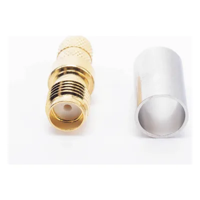 Conector RF / SMA Hembra Inverso / Anillo Plegable / Compatibilidad RG-8/X, LMR-240 / Oro/Oro/Teflón
