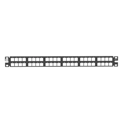 Panel de Parcheo Modular / 48 Puertos / 1 UR / Alta Densidad / Keystone / Acero CRS / RoHS