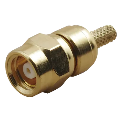 Conector RF / SMC Macho / Anillo Plegable / RG-58/U LMR-195 RG-142/U / Bronce Oro / Teflón