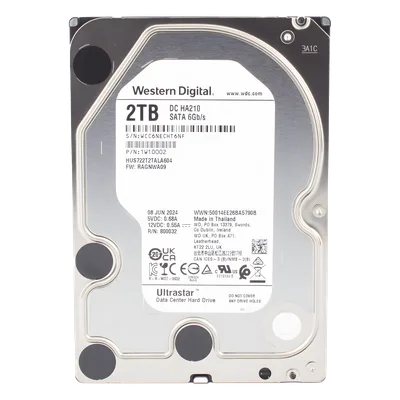 Disco Duro Enterprise 2 TB / Wester Digital (WD) / Serie Ultrastar / Recomendado para Data Center y NVRs de Alta Capacidad / Alto Performace