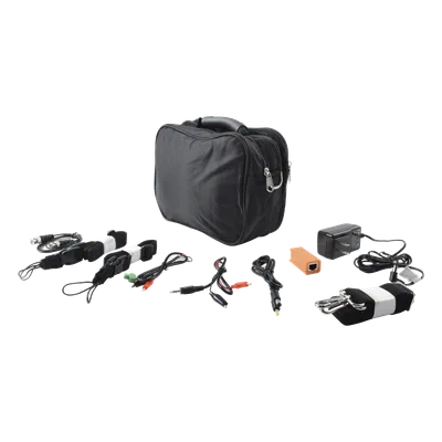 Kit de Accesorios para Probador de Video / Maleta y Cinturón / Cable BNC 30 cm / Fuente 12VDC 2A / Soporte RS485 / Puntas Multímetro / Audio 3.5mm