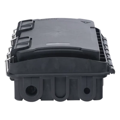 Caja de Distribución de Fibra Óptica / 96 Empalmes / IP65 Exterior / 4 Charolas / Polipropileno + Fibra de Vidrio UV / 2 Entradas 8-20mm y 5-16mm
