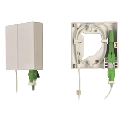 Caja Terminal de Fibra Óptica / Roseta Interior / Acoplador SC/APC / IP30 / 86 x 86 x 23 mm / Cable Drop hasta 4 mm