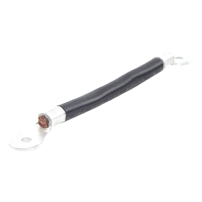 Cable de Batería / Calibre 2 AWG / 0.2 m (0.66 ft) / Terminales de Ojo Doble / Serie o Paralelo / Negro
