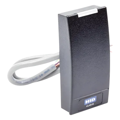 Lector de Acceso Multiformato / iCLASS SEOS / MIFARE Classic DESFire / NFC Móvil / Wiegand / 5-16 VDC / 4.8 x 10.3 x 2.3 cm