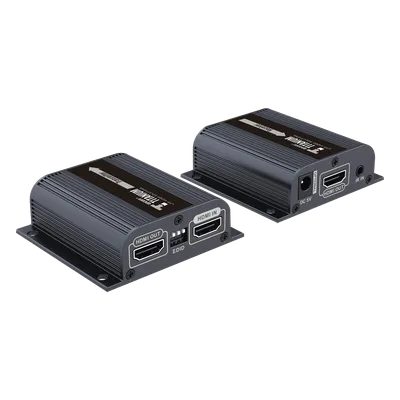 Kit Extensor HDMI para distancias de 50 metros / Soporta resoluciones 720 y 1080P @ 60 Hz / Cat 6, 6a y 7 / Salida Loop en el Tx para visualización local /  Configuración EDID / Soporta control remoto