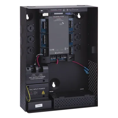 Controlador de Acceso IP / 2 Lectoras Wiegand / 30,000 Tarjetas / 20,000 Eventos / Gabinete con Fuente 12VDC 4A / TCP-IP y RS485
